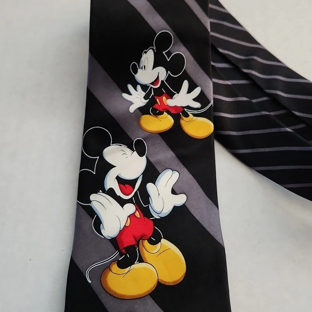 Vintage Mickey Unlimited Classic Mickey Mouse Neck Tie Satin 100% Silk